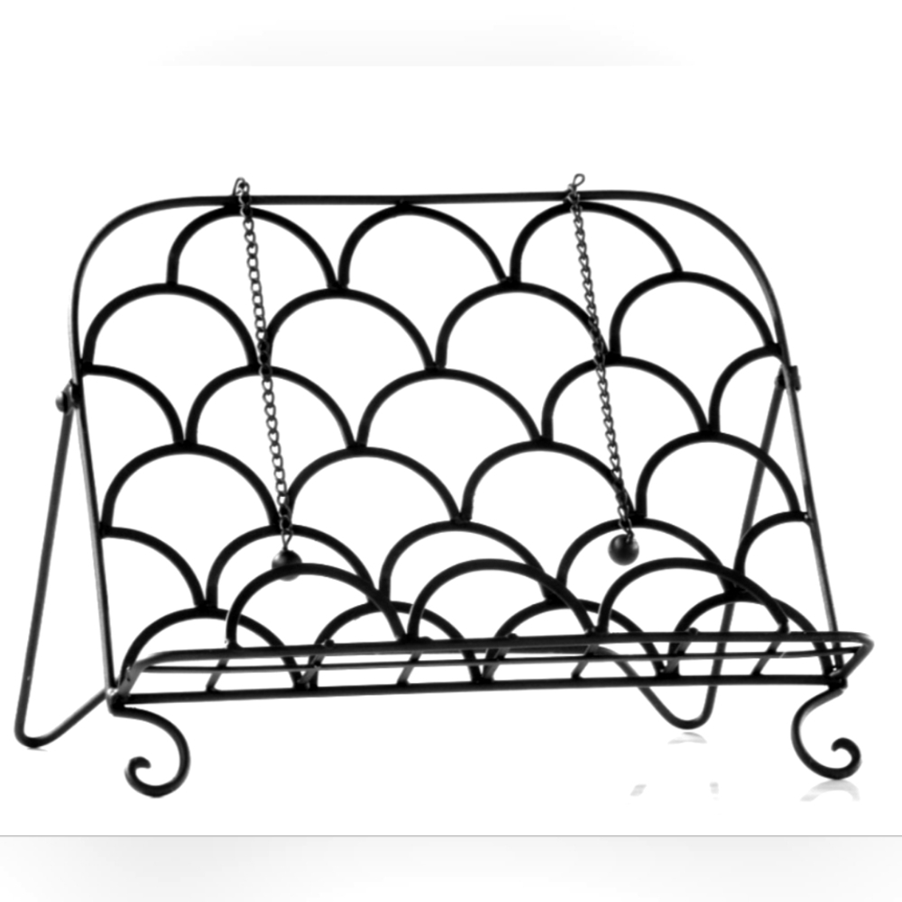 METAL SCALLOPED COOKBOOK STAND/HOLDER